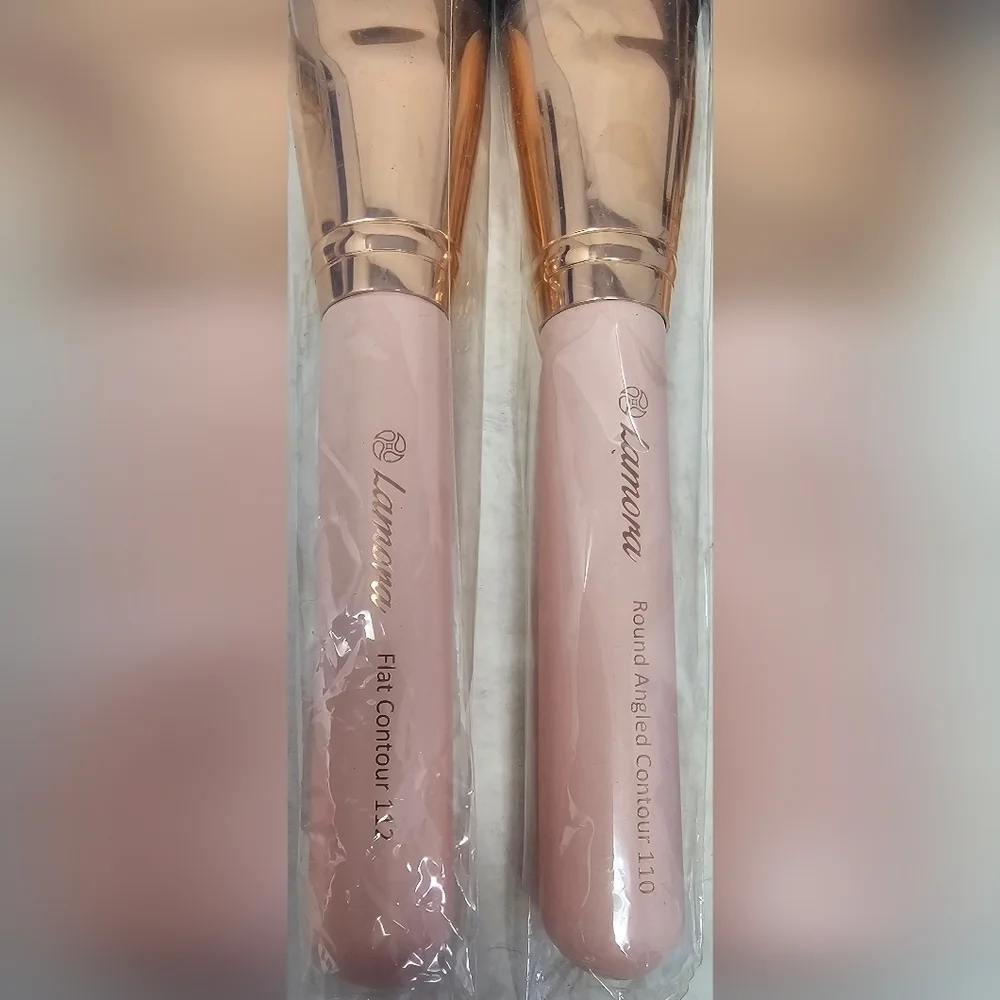 Lamora Pro Face Contour Brush Set Of 5 Contouring Sculpting & Highlighting Pink